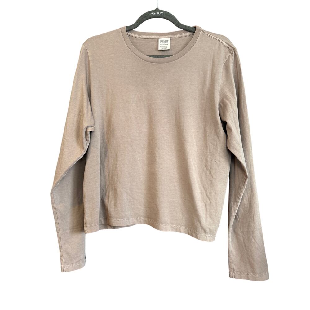 Pink Sz XL Nude Color Long Sleeve Fleece Lined Top Neutral | NWOT
